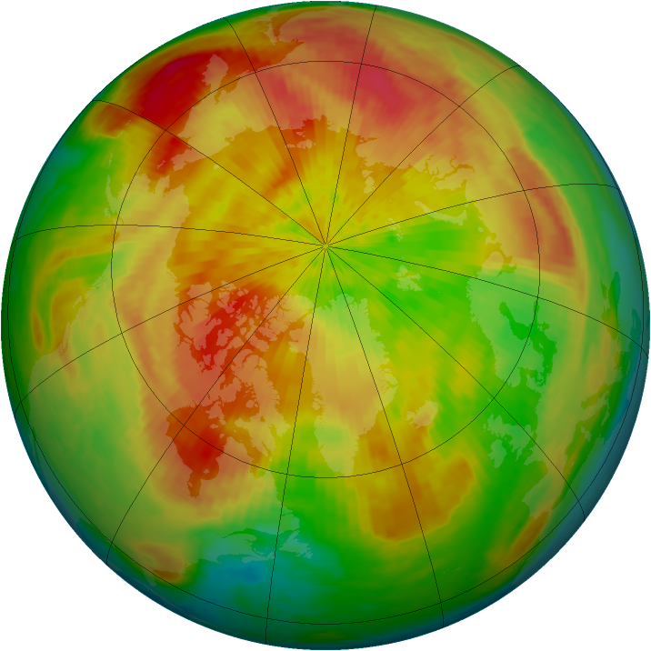 Arctic ozone map for 14 April 2004